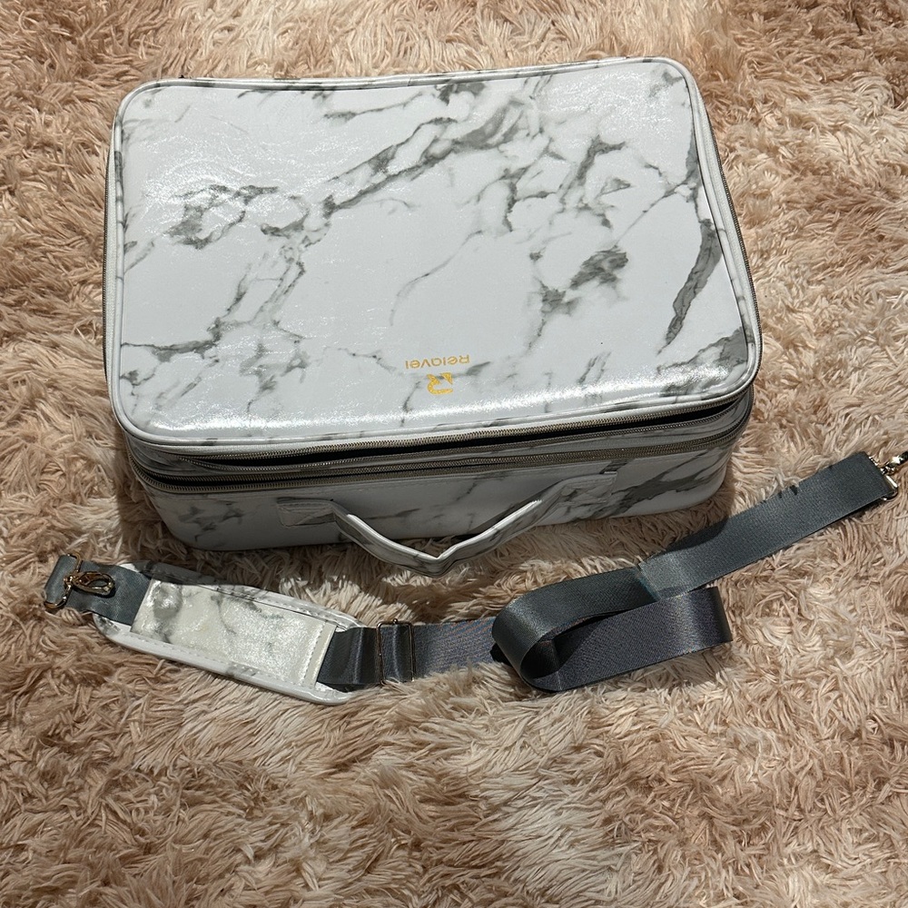Marble Print Travel Bag with Strap